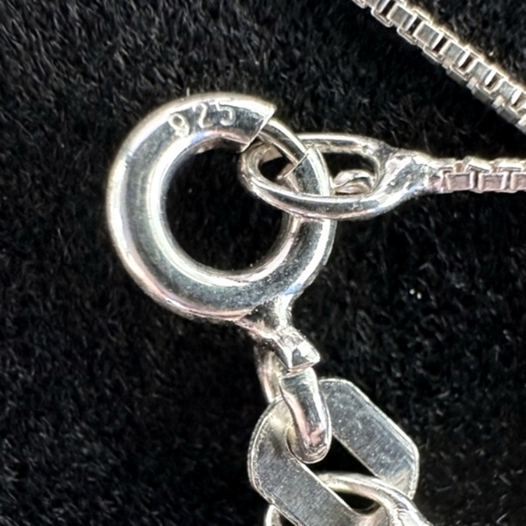 Heart-Shaped Pink Crystal Sterling Silver 925 Necklace - Picture 4 of 4